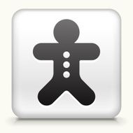 Square Button with Ginger Bread Man N2