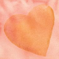 Pale orange painted heart