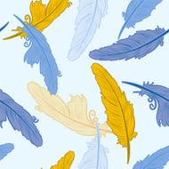 Hand Drawn Vintage Feather Seamless Pattern N2