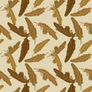 Hand Drawn Vintage Feather Seamless Pattern N4