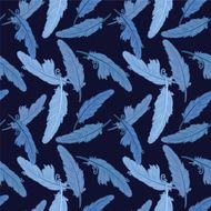 Hand Drawn Vintage Feather Seamless Pattern N5