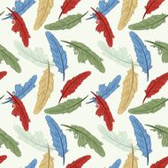 Hand Drawn Vintage Feather Seamless Pattern N7