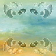 Abstract Fresh Green Yellow and Blue Painting