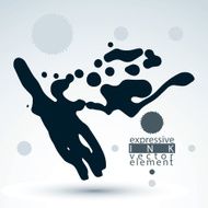 Vector brush painted ink blob eps8 smudge background Graphic N2