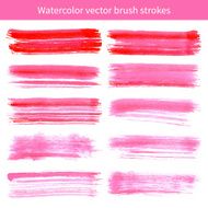 Bright pink watercolor brush vector strokes N2