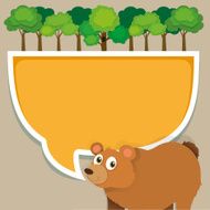 Border design bear tree