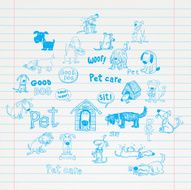 cartoon dog set Vector illustration