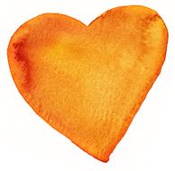 Orange painted heart