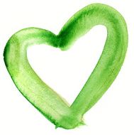 Green painted heart N2