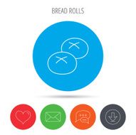 Bread rolls or buns icon Natural food sign N3