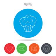 Muffin icon Cupcake dessert sign N6
