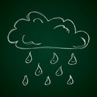 Simple doodle of a cloud with rain N2