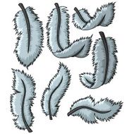 Feathers cartoon concept set N2