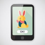Rabbit flat icon with long shadow eps 10