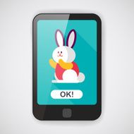 Rabbit flat icon with long shadow eps 10 N2