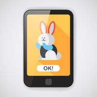 Rabbit flat icon with long shadow eps 10 N3