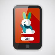 Rabbit flat icon with long shadow eps 10 N4
