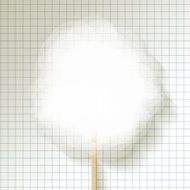 Candy floss white on a checkered paper background