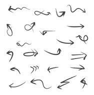 Set of Black Vector Grunge Arrows - Illustration