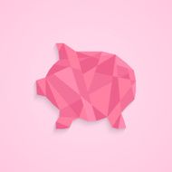 low poly piggy bank
