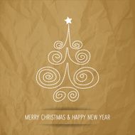 Christmas Tree dots white on a brown background