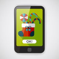 Christmas stocking flat icon with long shadow eps10 N67