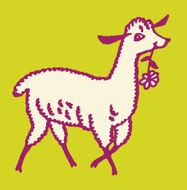 Sheep Holding Flower