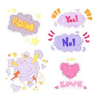 Boom comic book explosion illustration Super set