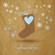 Christmas postcard with sock for Santa gifts
