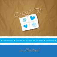Christmas postcard vintage eps vector white blue