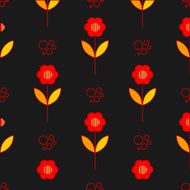 Poppy flowers seamless pattern over grey N2