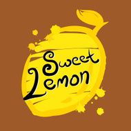 Sweet Lemon Brush Stroke Illustration