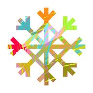Snow Flake With Colorful Brush Stroke Texture N2