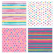 Set of four bright seamless patterns
