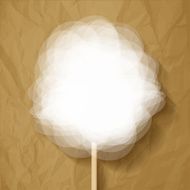 Candy floss white on a crumpled paper brown background