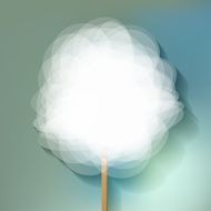 Candy floss white on a blue bokeh background