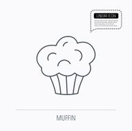 Muffin icon Cupcake dessert sign N7