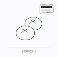 Bread rolls or buns icon Natural food sign N4