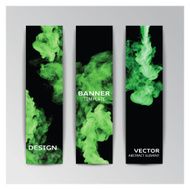 Template of banner with abstract smoky shapes N3