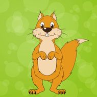 Smiling cartoon squirrel vector illustration N2
