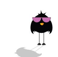 bird with sunglasses vector
