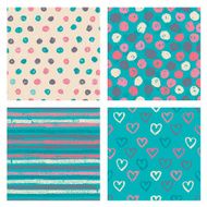 Set of naive styled seamless patterns