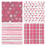 Set of four naive styled seamless patterns