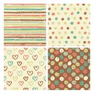 Four seamless patterns in rustic style