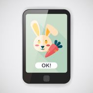 Pet rabbit flat icon with long shadow eps10