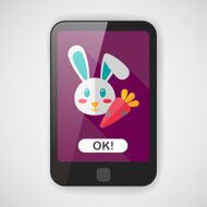 Pet rabbit flat icon with long shadow eps10 N2