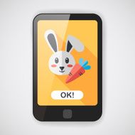Pet rabbit flat icon with long shadow eps10 N3