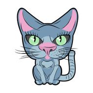 Cute cat with large eyes Vector illustration pet
