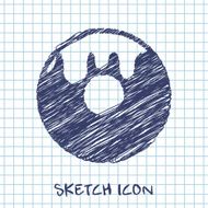 vector sketch icon of donut