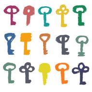 Vector Brush Strokes Keys Set